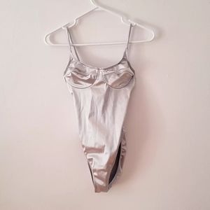 Vintage metallic one piece swim suit